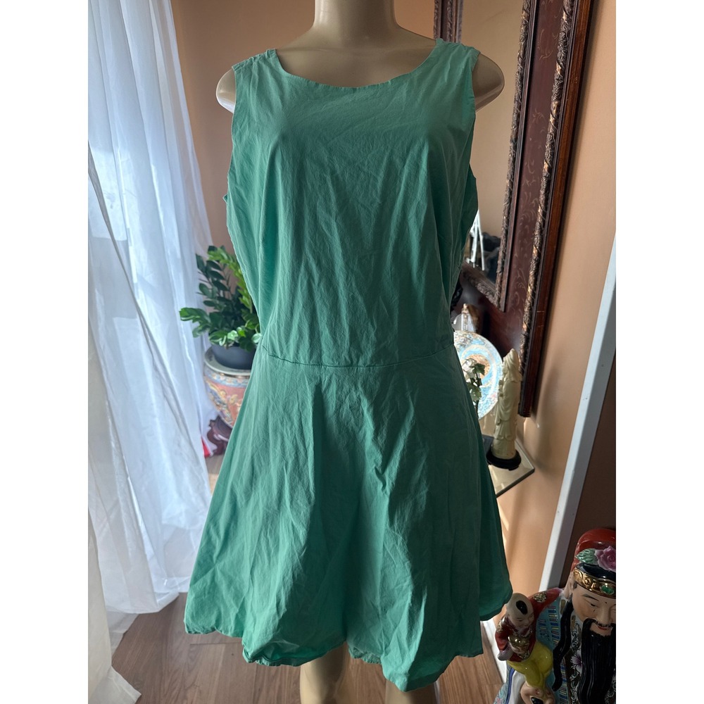 Sleeveless Bubble Hem Fit and Flare Dress Mint‎ Green Size 14 Summer Knee Length